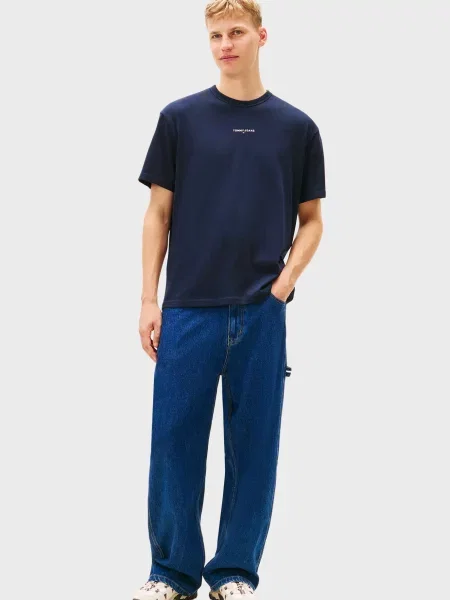 Футболка Tommy Jeans з автографом синя