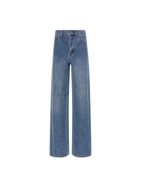 Kryształ górski proste jeansy Self-portrait niebieskie
