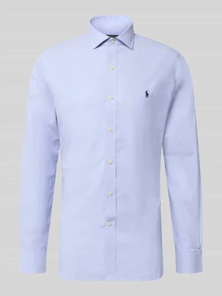 Koszula biznesowa o kroju slim fit z czystej bawełny Polo Ralph Lauren błękitna