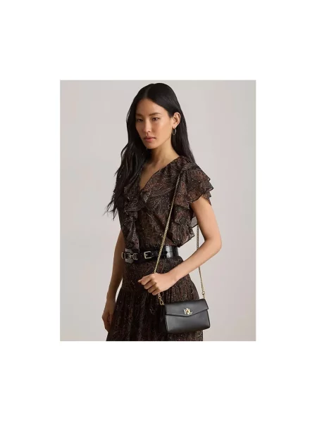 Lauren Ralph Lauren torebka crossbody skórzana czarna