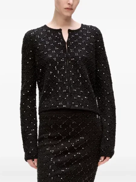 Cardigan Karl Lagerfeld cu paiete tricotate negru
