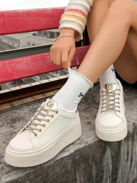 Sneakerși Resti alb