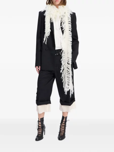 Fular Ann Demeulemeester tricotate alb