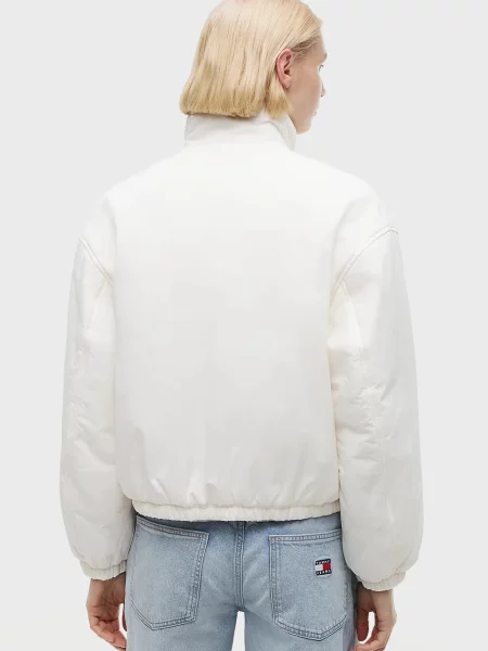 Джинсова куртка Tommy Jeans з високим коміром біла