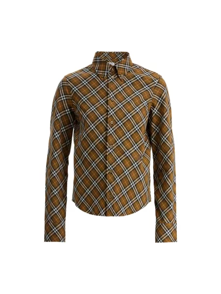 Koszula Burberry z długim rękawem beżowa