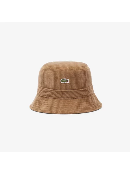 Lacoste Sztruksowy Kapelusz Typu Bucket brązowy