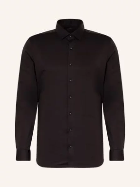 Olymp Koszula Z Dżerseju No. Six Super Slim schwarz czarna