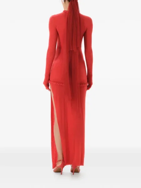 Rochie maxi Manuri de costum roșu
