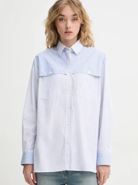 PS Paul Smith cămașă din femei cu guler clasic relaxed albastru
