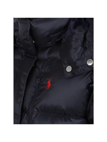 Kurtka puchowa z krytym zamkiem błyskawicznym i wpuszczanymi Polo Ralph Lauren niebieska