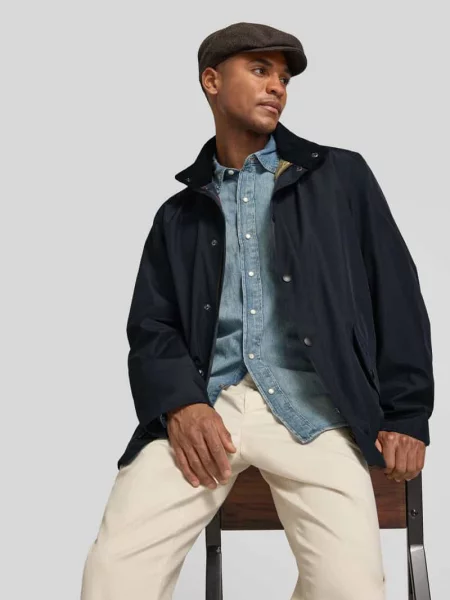 Kurtka z z patką model ‘SPOONBILL’ Barbour granatowa