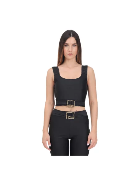 Top Just Cavalli casual na ramiączkach czarny
