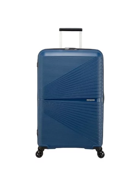 Lniana walizka American Tourister niebieska