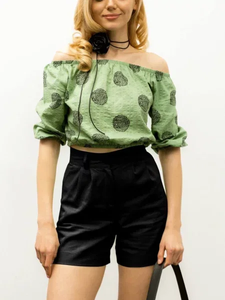 Льняные шорты Seventeen черные