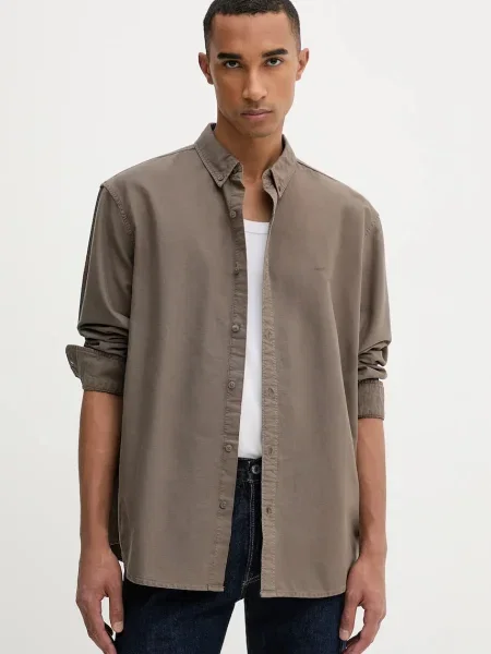 Риза Levi's със свободна кройка с яка с копче кафяво