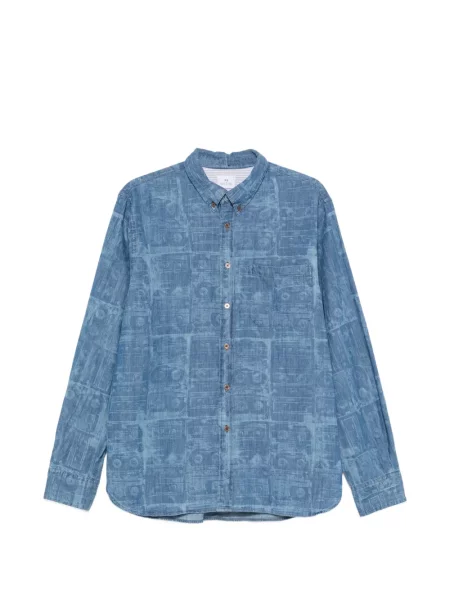 Cămașă Ps Paul Smith cu imagine albastru