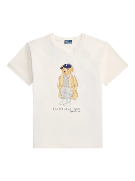 Slip de baie Polo Ralph Lauren alergare cu cordon cu imagine alb