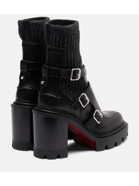 Kožené členkové čižmy Christian Louboutin čierna