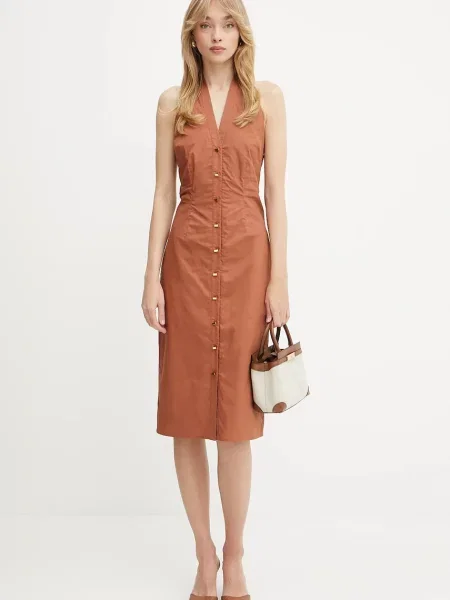 Haljina Marciano Guess PAT mini ravna smeđa