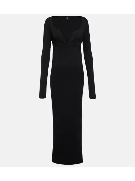 Rochie maxi Sir tricotate de costum negru