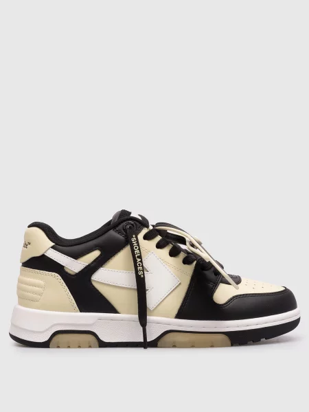Шкіряні кросівки Out Of Office з тисненням логотипа Off-white бежеві