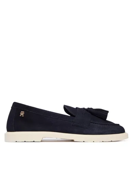 Tommy Hilfiger Mokasini Light Suede Tassel Loafer Mornarsko modra