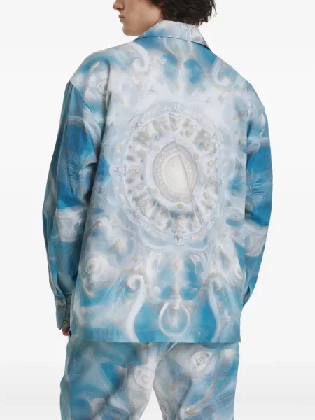 Риза Irina Voinea с принт синьо