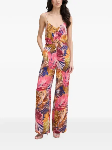 Pantaloni palazzo Morgan cu imagine roz