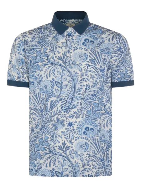 Polo Etro cu imagine cu model paisley alb