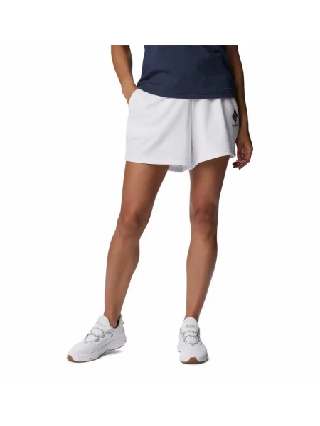 Krótkie Spodenki Turystyczne Columbia Logo III French Terry Short białe