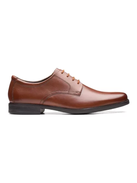Półbuty Clarks sznurowane skórzane brązowe