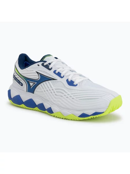 Buty do tenisa Mizuno Wave Enforce Tour 2 CC white/dazzling blue/lightning białe