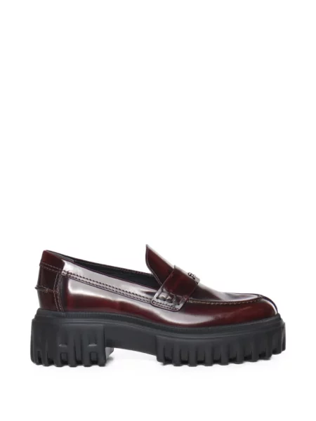 Pantofi loafer Hogan din piele chunky roșu