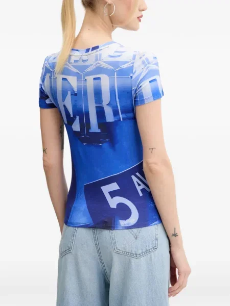 Tricou Desigual cu imagine albastru