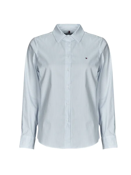 Cămașă Tommy Hilfiger din poplin albastru