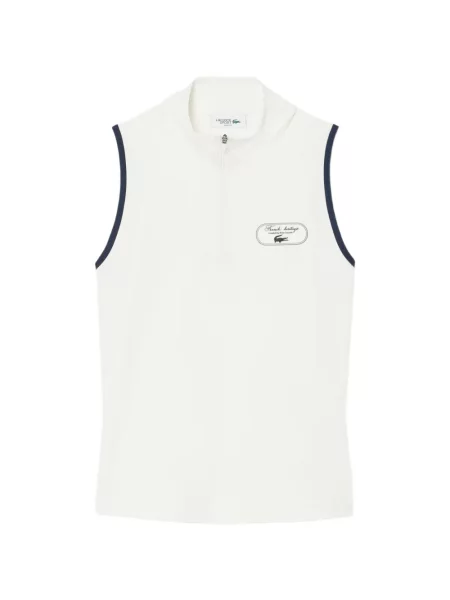 Top Lacoste fără mâneci tenis alb