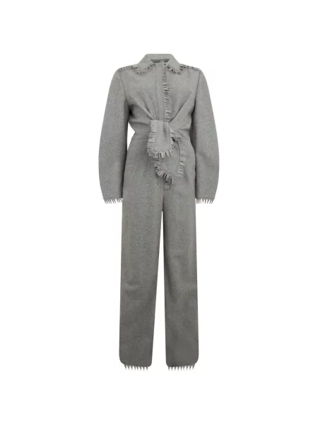 Salopetă Alberta Ferretti cu franjuri gri