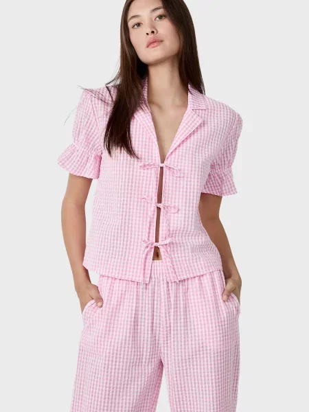 Картата сорочка Etam рожева