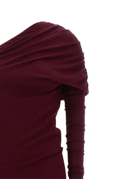 Rochie Armarium asimetrică drapată roșu
