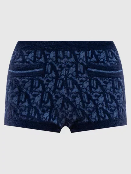 Шорти з вовною у візерунок Palm Angels S сині