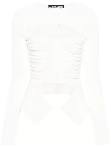 Dzianinowy kardigan Andreadamo biały