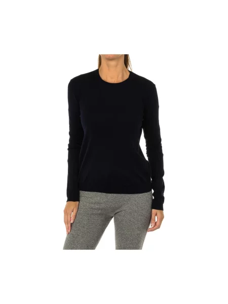 Sweter Armani Jeans z długim rękawem klasyczny niebieski