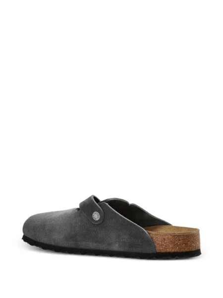 Saboți Birkenstock din piele de căprioară gri