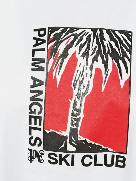 Tricou Palm Angels cu imagine alb