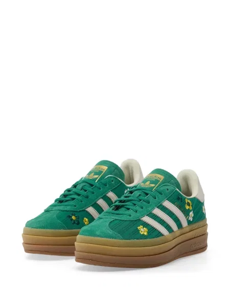Sneakerși Adidas alergare din piele de căprioară cu model floral negru