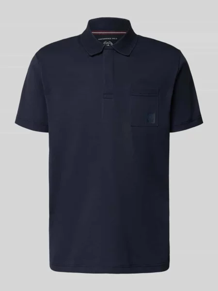 Koszulka polo o kroju regular fit z kieszenią na piersi Lerros czarna
