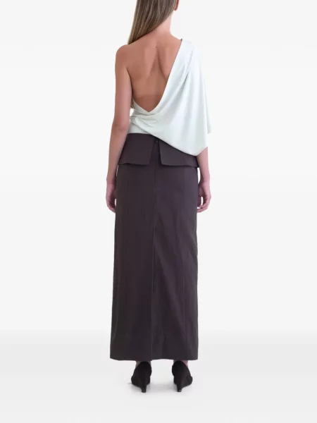 Top Belle Anna asimetric drapat verde