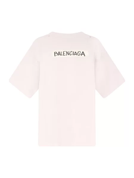 Lniana koszulka Balenciaga biała