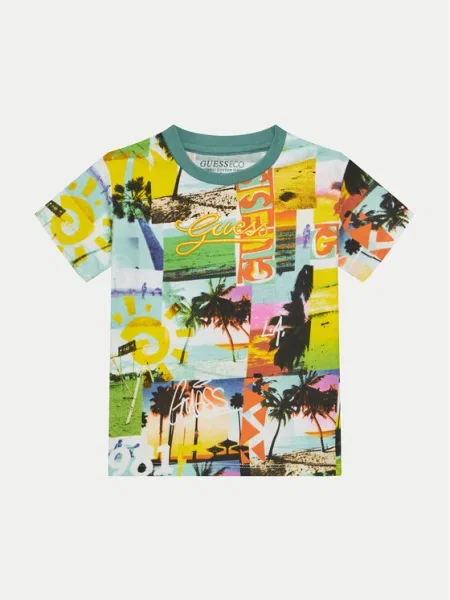 Guess Póló Színes Regular Fit zöld