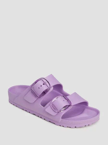 Klapki Birkenstock na sprzączkę fioletowe